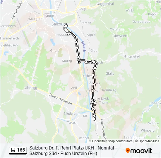 165 Bus Line Map