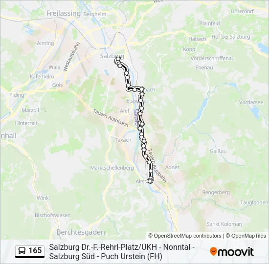 165 Bus Line Map