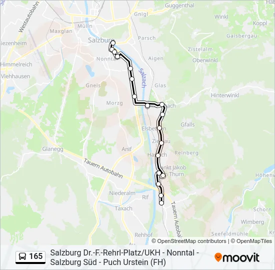 165 Bus Line Map