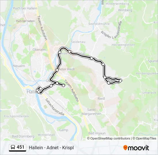 451 Bus Line Map