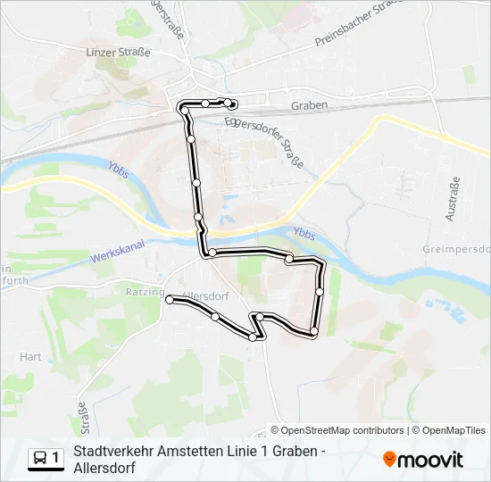 1 Bus Line Map