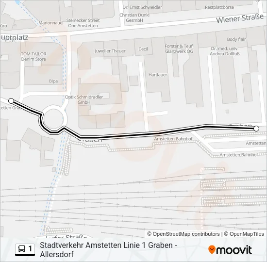 1 Bus Line Map