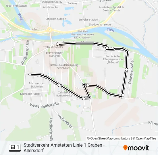 1 Bus Line Map