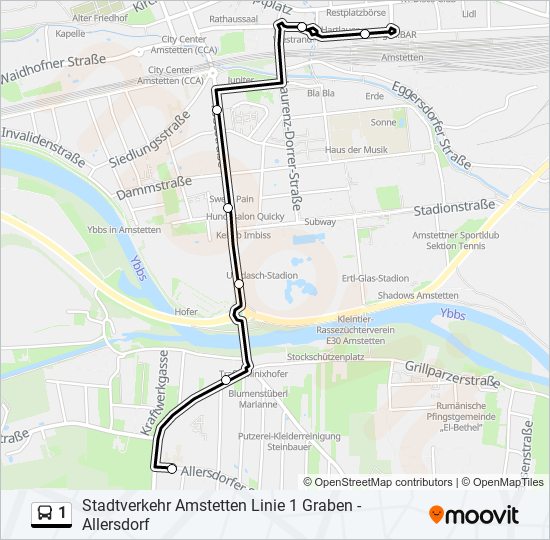 1 bus Line Map