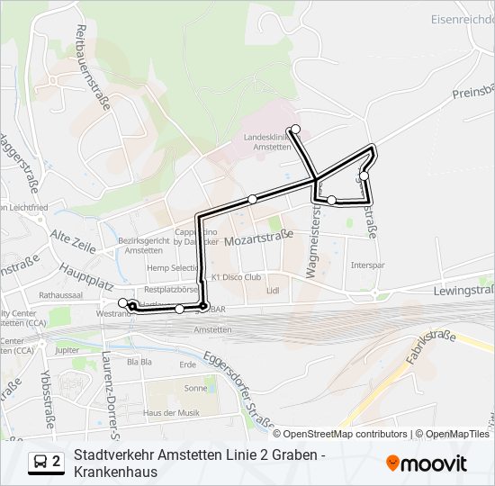 Buslinie 2 Karte