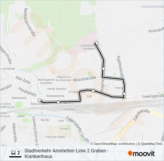 Buslinie 2 Karte