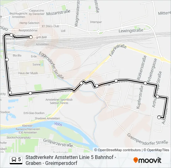 5 Bus Line Map