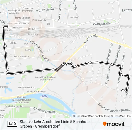 5 Bus Line Map