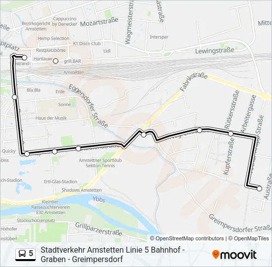 5 Bus Line Map
