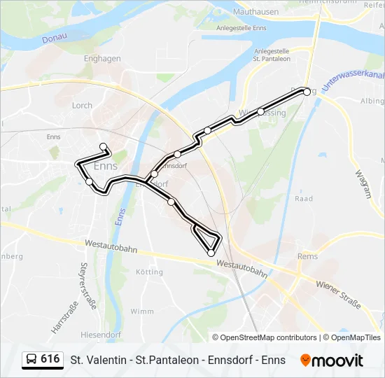 616 Bus Line Map