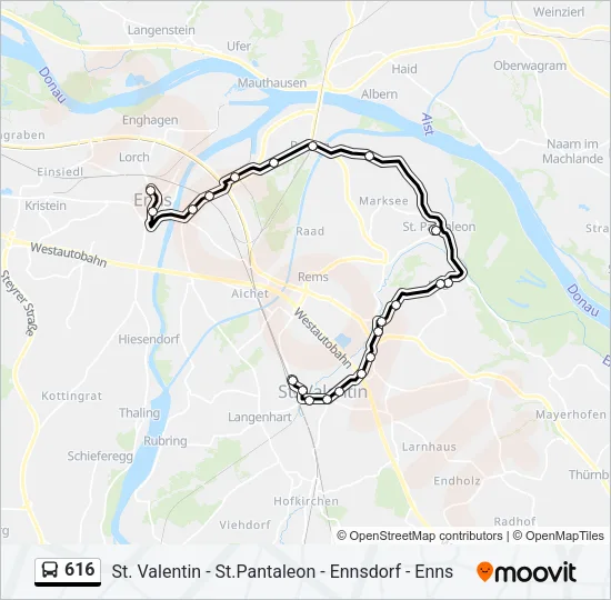 616 Bus Line Map