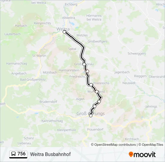 756 Bus Line Map