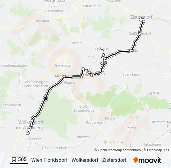 505 Bus Line Map