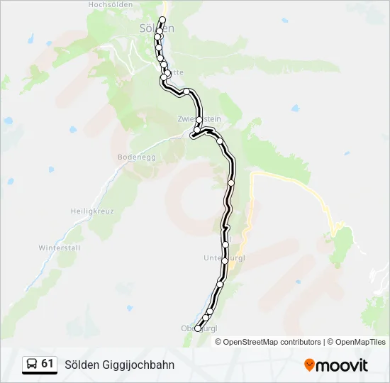 61 Bus Line Map