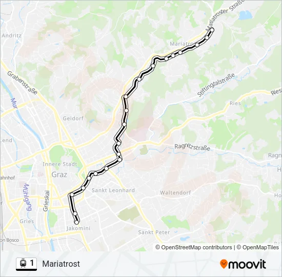 1 Light Rail Line Map
