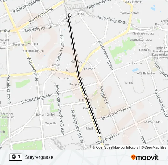 1 Light Rail Line Map