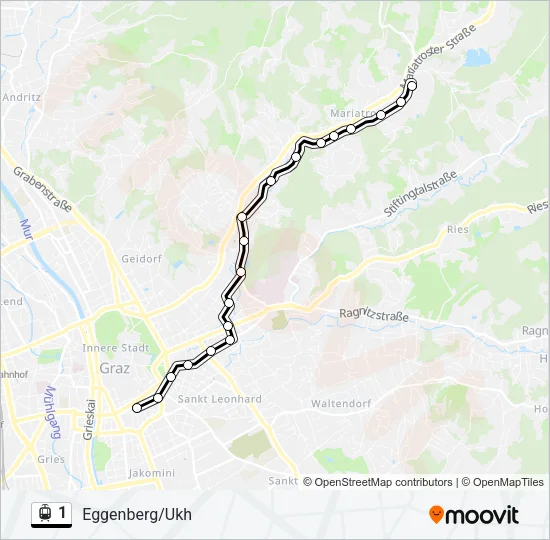 1 Light Rail Line Map