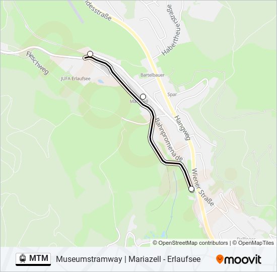 Straßenbahnlinie MTM Karte