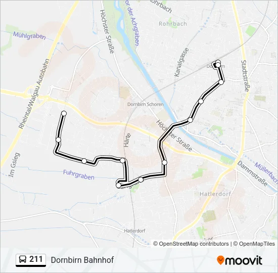 211 Bus Line Map