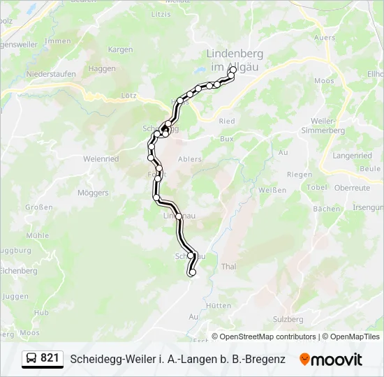 821 Bus Line Map
