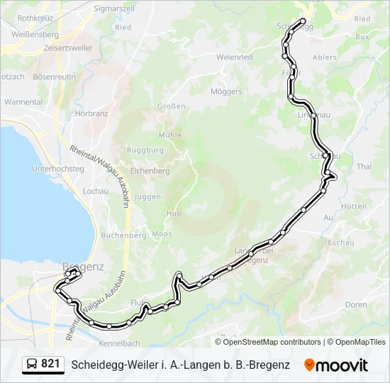 821 Bus Line Map