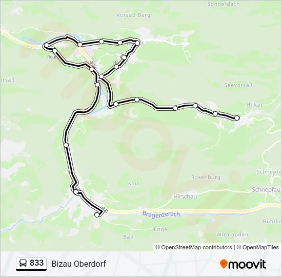 833 Bus Line Map
