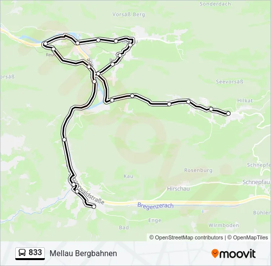833 Bus Line Map