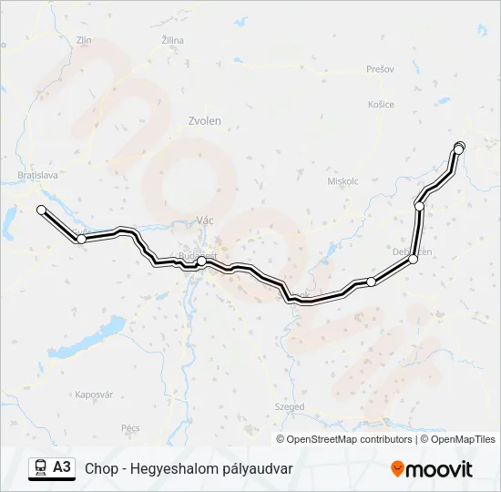 A3 Train Line Map