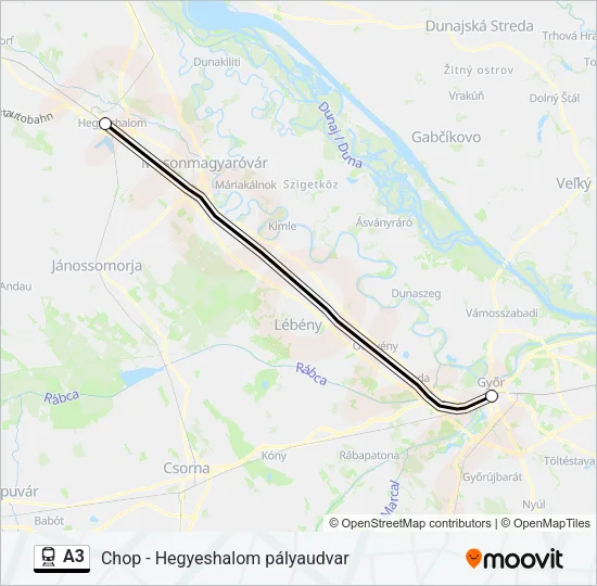 A3 Train Line Map