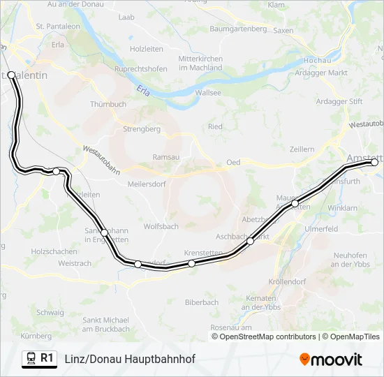 R1 Train Line Map