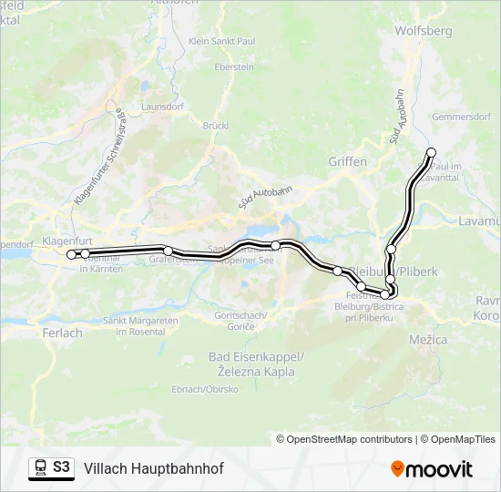 S3 Train Line Map