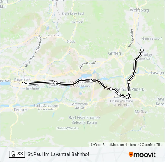 S3 Train Line Map