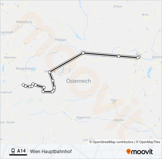 A14 train Line Map