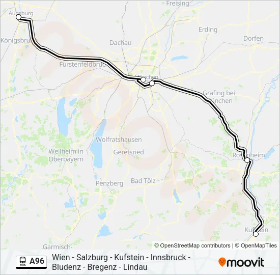 A96 Train Line Map