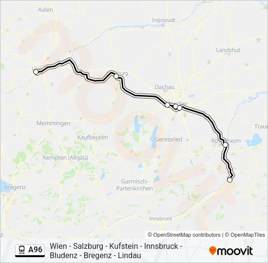 A96 Train Line Map