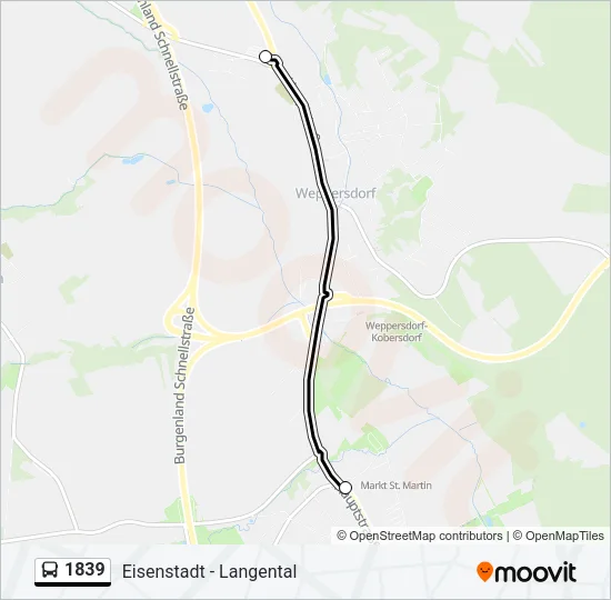 1839 Bus Line Map
