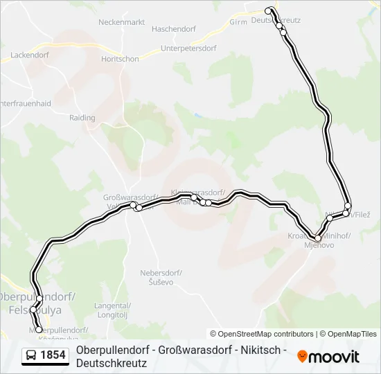 1854 Bus Line Map