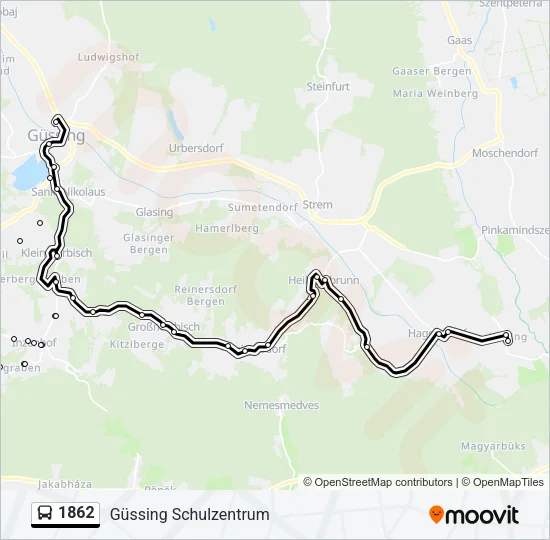 1862 Bus Line Map
