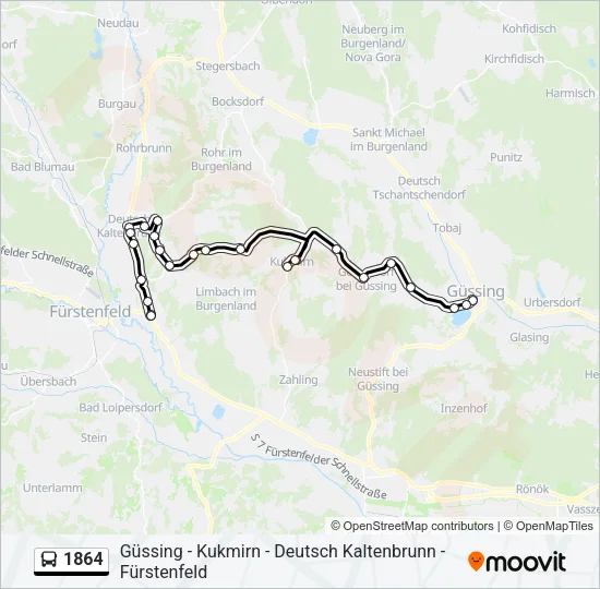 1864 Bus Line Map