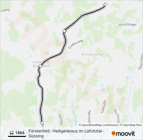 1866 Bus Line Map