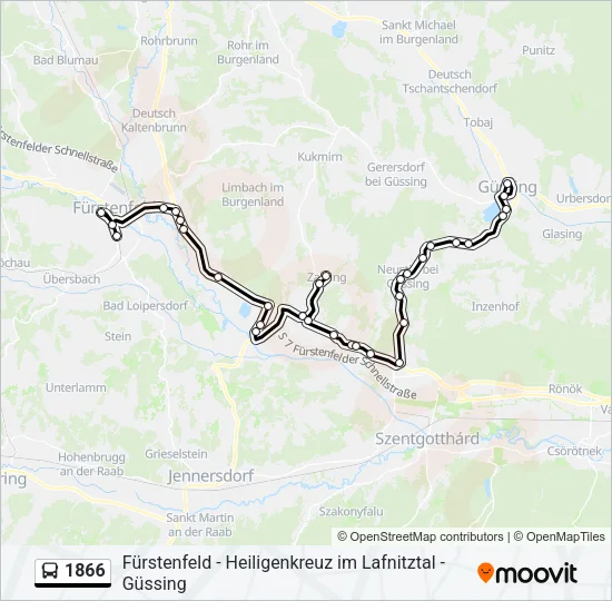 1866 Bus Line Map