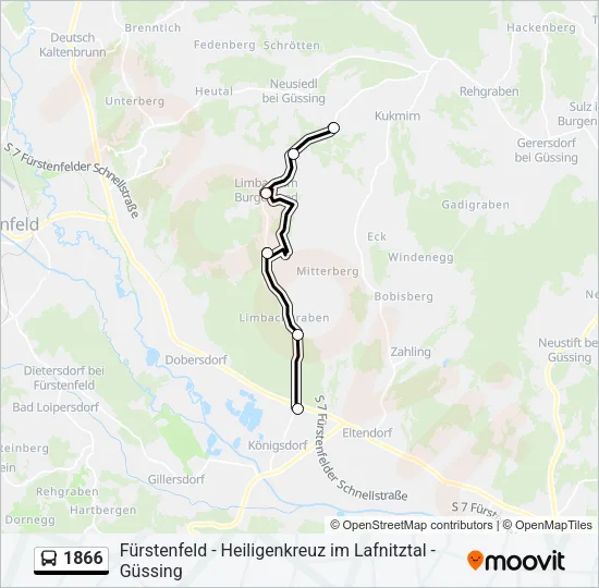 1866 Bus Line Map