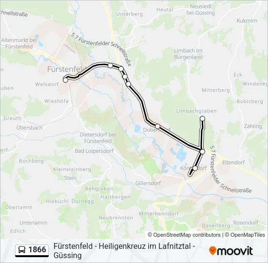 1866 Bus Line Map