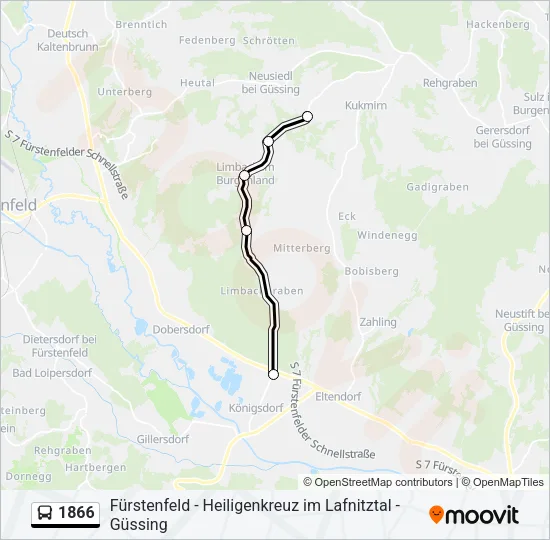 1866 Bus Line Map