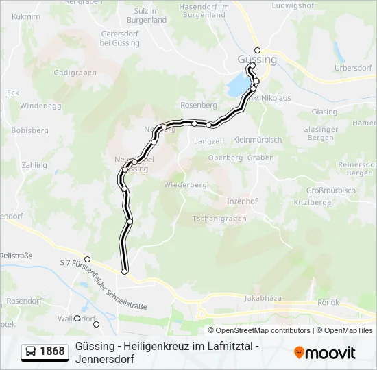1868 Bus Line Map