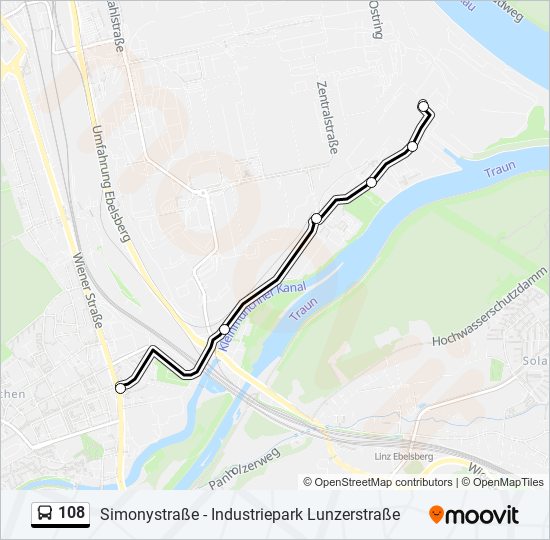 108 Route Schedules, Stops & Maps Linz/Donau Simonystraße (Updated)