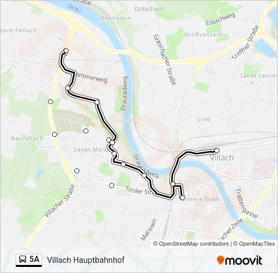 5A Bus Line Map
