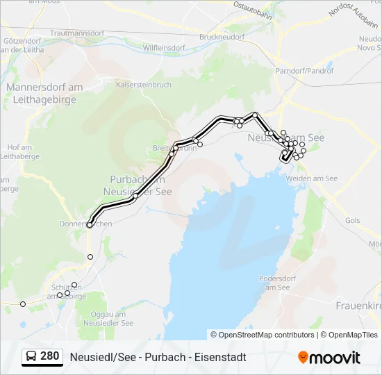 280 Bus Line Map