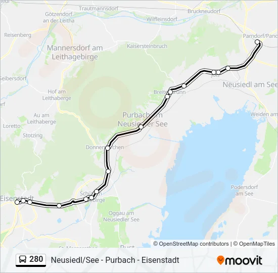 280 Bus Line Map