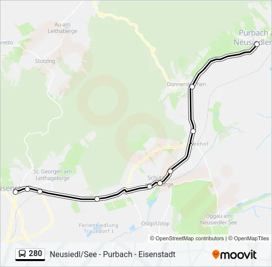 280 Bus Line Map
